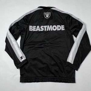 Starter Black Label Raiders BEASTMODE Mens S Black/Gray Full Zip NFL Jacket Coat